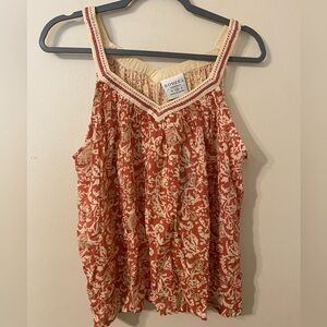 NWT Myra Bohera‎ Aminidina Camisole Cami Women’s Top Red Cream Size Medium